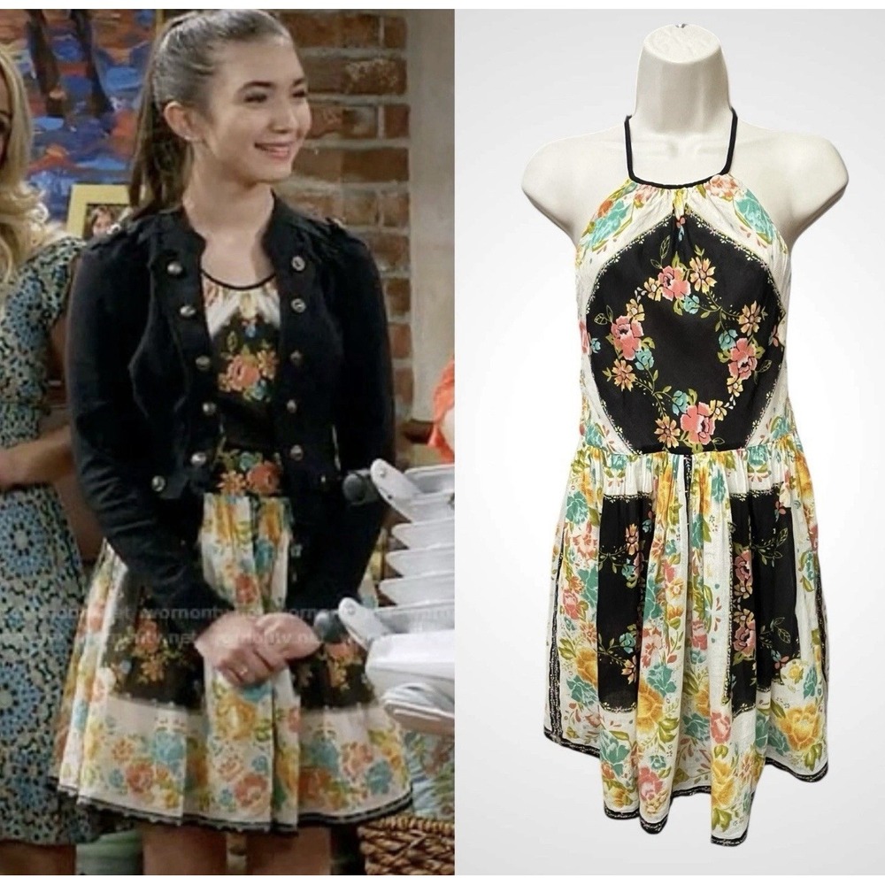 Ecote Bonita High‎ Neck Mini Dress ASO Riley Girl Meet World Cottagecore Size 8